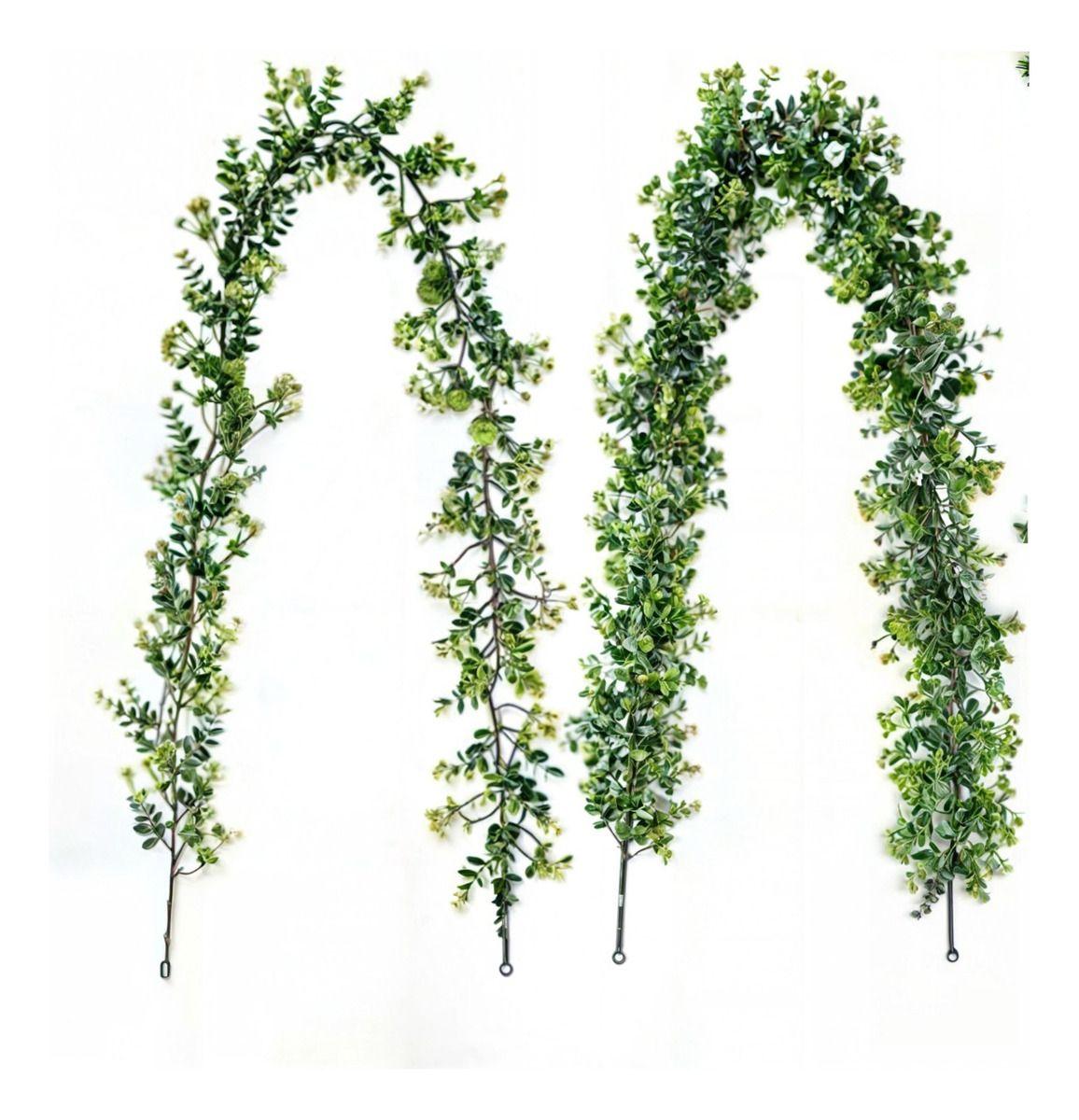 Set de 2 Plantas Artificiales Guirnaldas Eucalipto Hoja Jhn-0