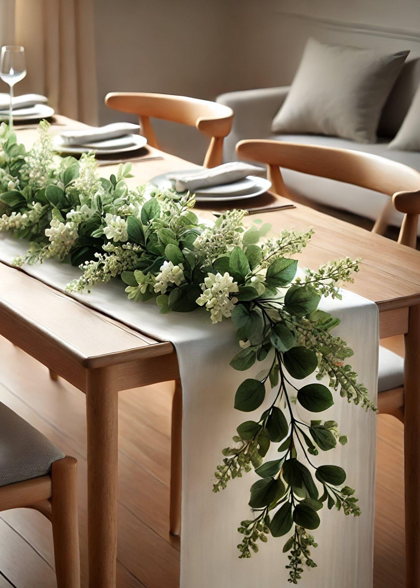 Set de 2 Plantas Artificiales Guirnaldas Eucalipto Hoja Jhn-2