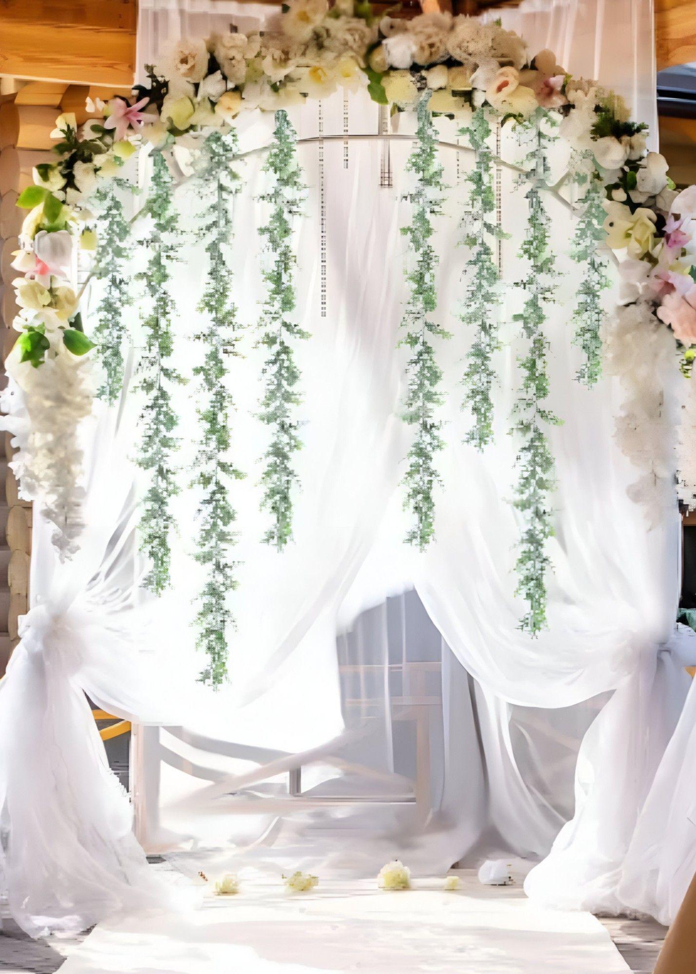 Set de 2 Plantas Artificiales Guirnaldas Eucalipto Hoja Jhn-4