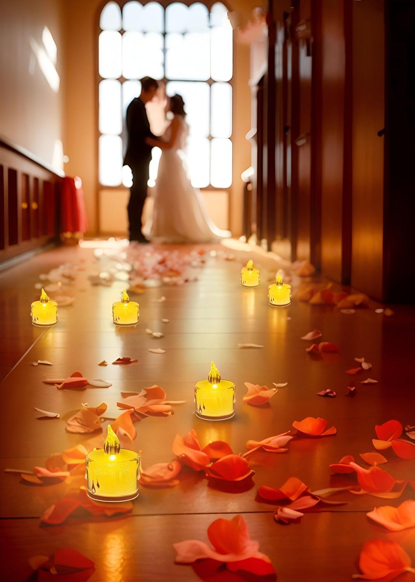 Set 16 Velas LED Decorativas Sin Llama Cristal Acrílico Jhn-2