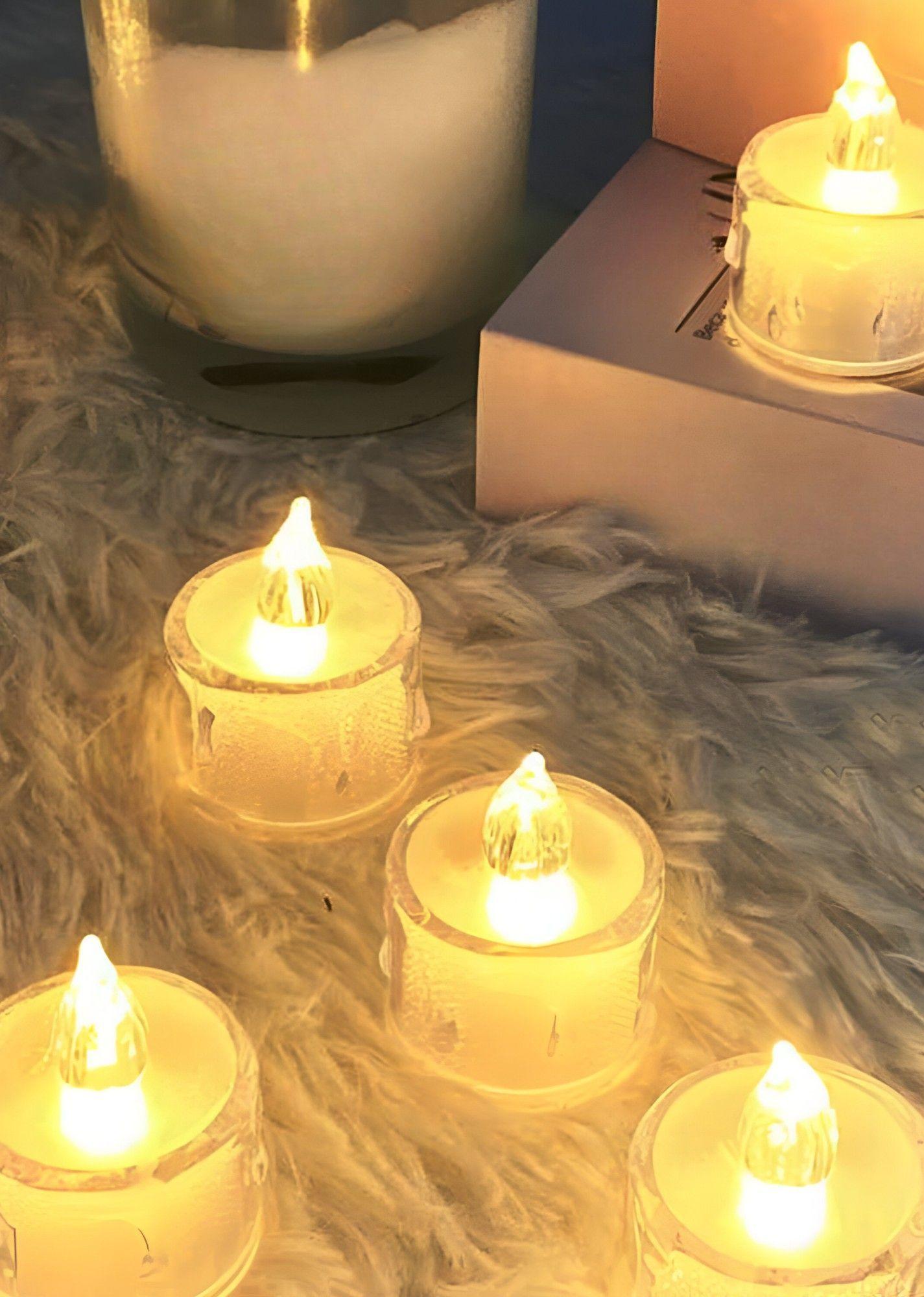 Set 16 Velas LED Decorativas Sin Llama Cristal Acrílico Jhn-3