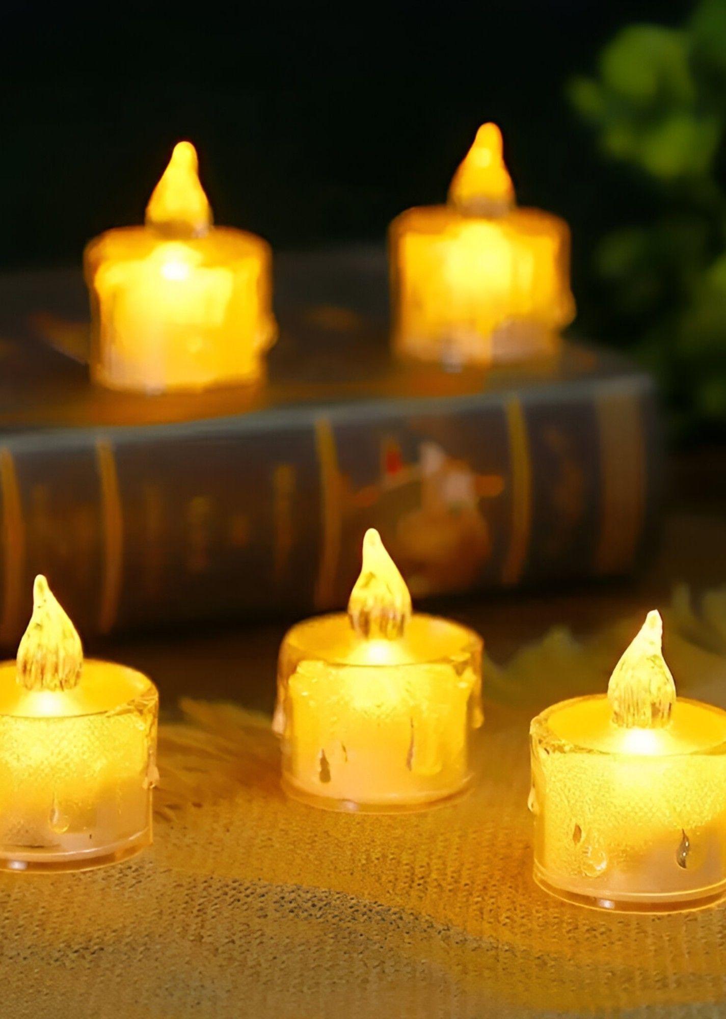 Set 16 Velas LED Decorativas Sin Llama Cristal Acrílico Jhn-7