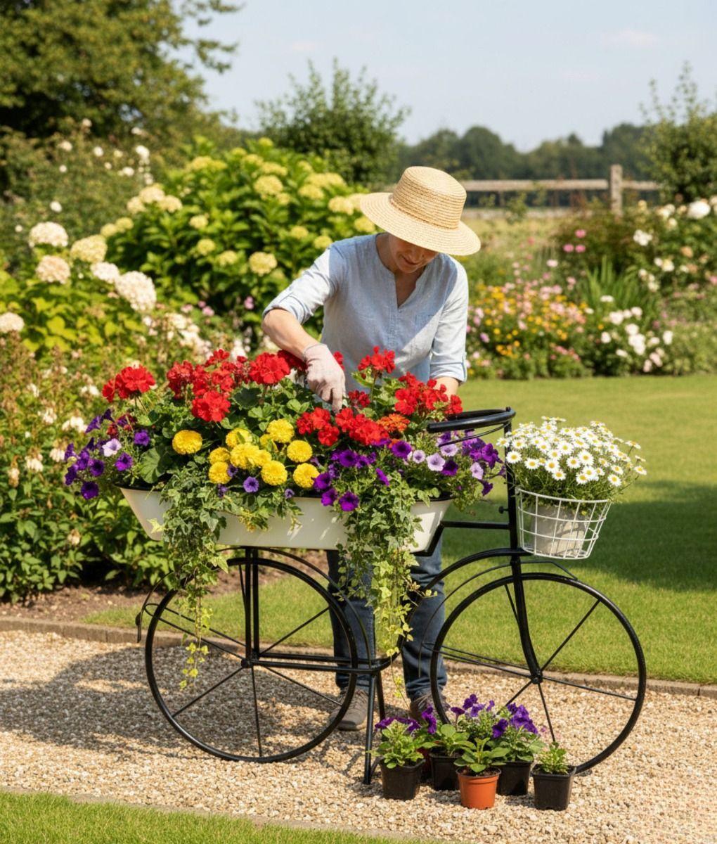 Porta Macetas Decorativo Bicicleta Clásica Elegante Jhn-7