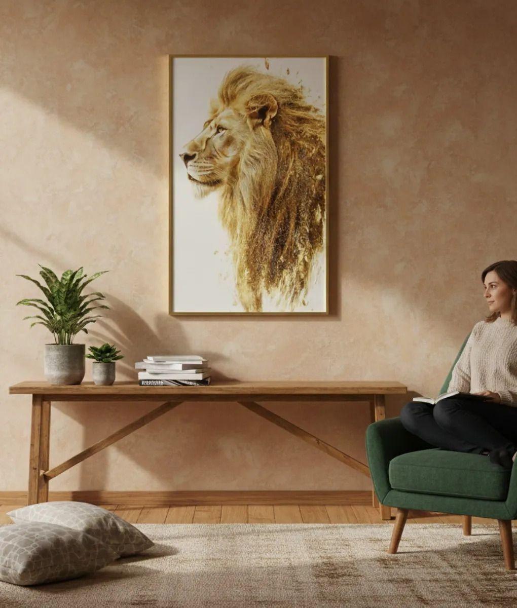 Cuadro Pared Decorativo Moderno León Majestuoso Jhn-4