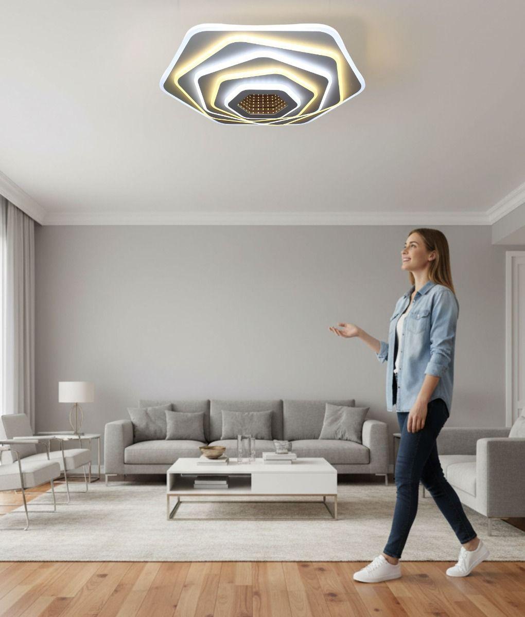 Lámpara Techo Decorativa LED Pentágono Efecto 3D Jhn-2
