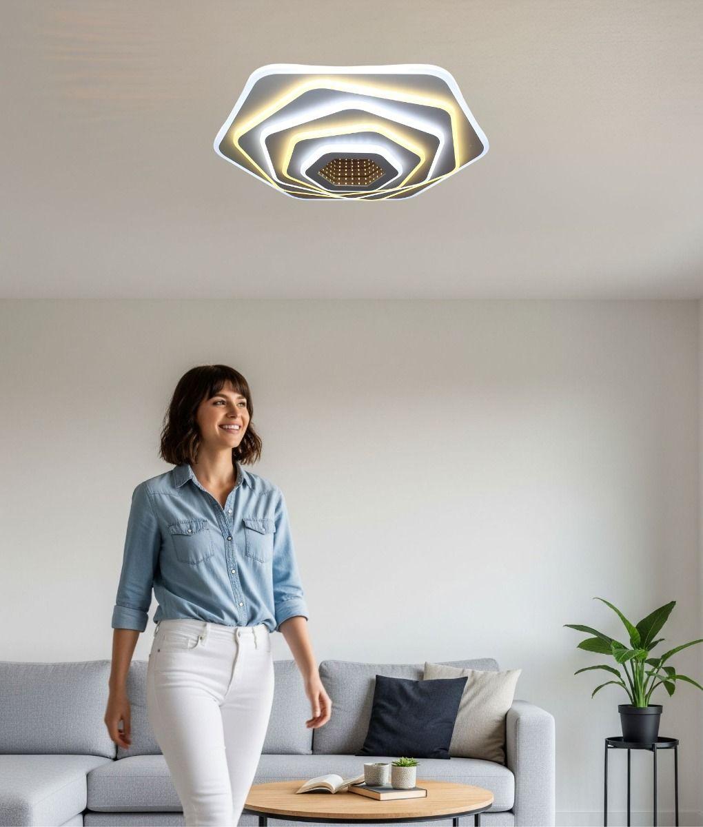 Lámpara Techo Decorativa LED Pentágono Efecto 3D Jhn-4