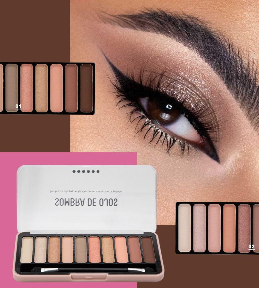 Set 2 Sombra Ojos Paleta Multifuncional Polvo 10 Colores Jhn-9