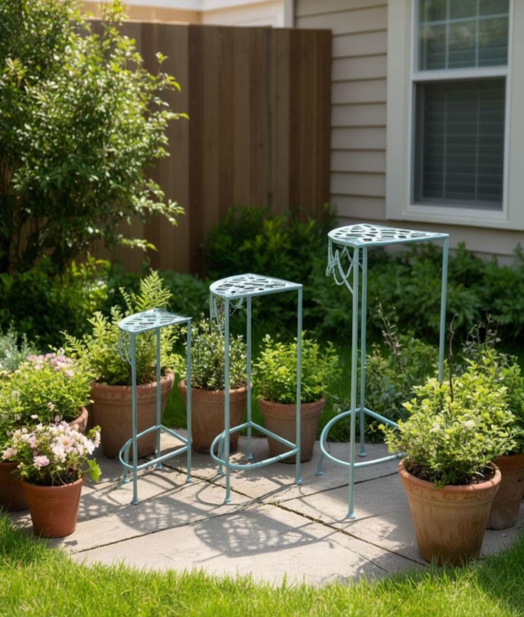 Set 3 Mesa Auxiliar Decorativa Esquina Multifuncional Jhn-5