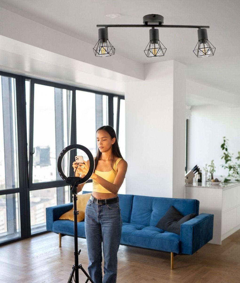 Lámpara Techo 3 Focos Orientables Decorativa Pared Jhn-3