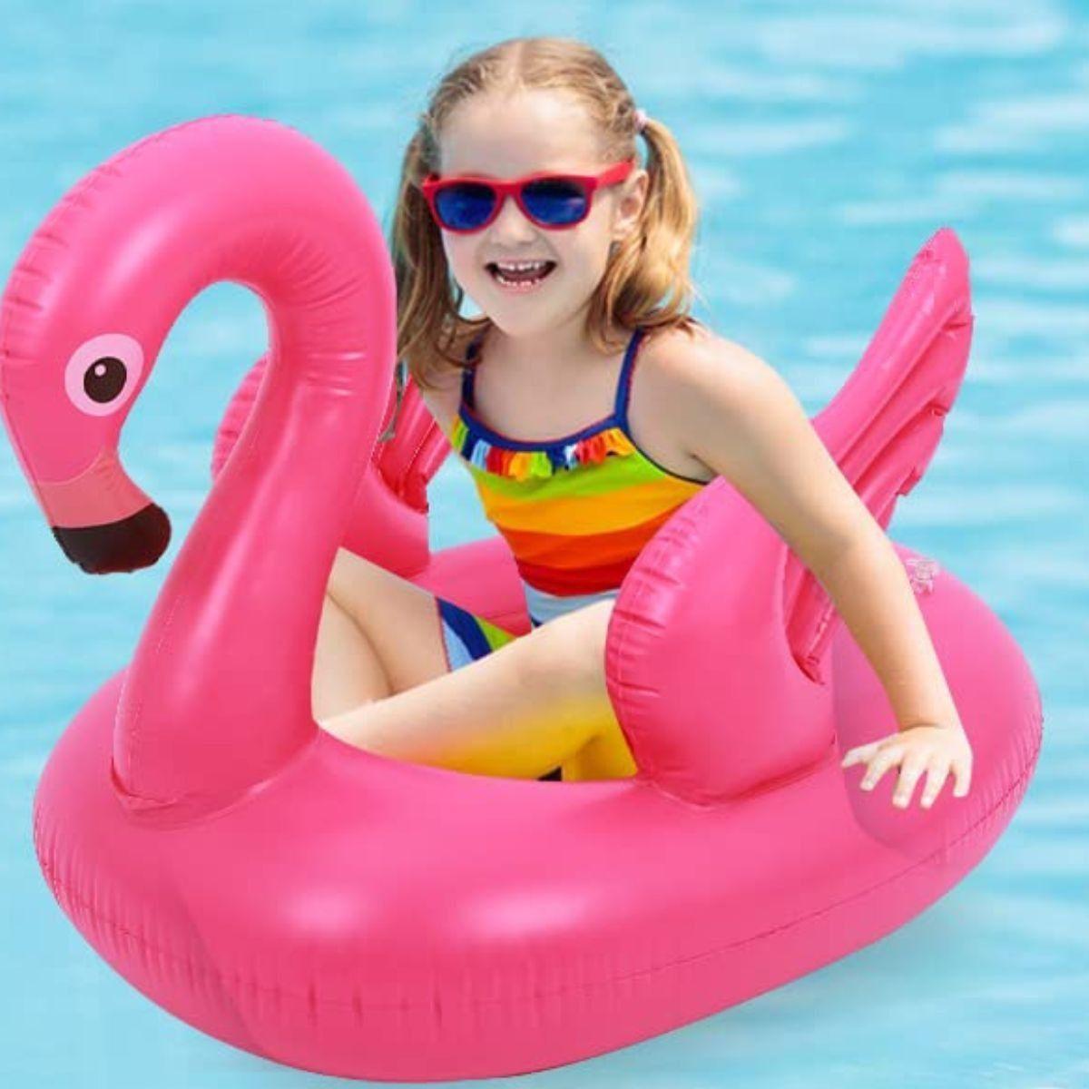 SET 3 FLOTADOR INFLABLE FLAMENCO PARA NIÑA PISCINA PLAYA LAU-1