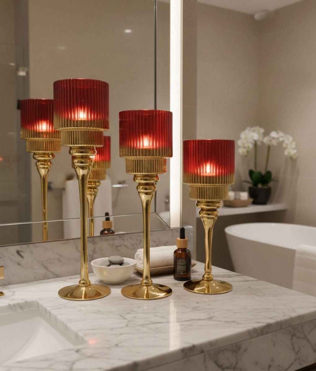 Set 3 Portavelas Candelabro Decorativo Adorno Funcional Jhn-6