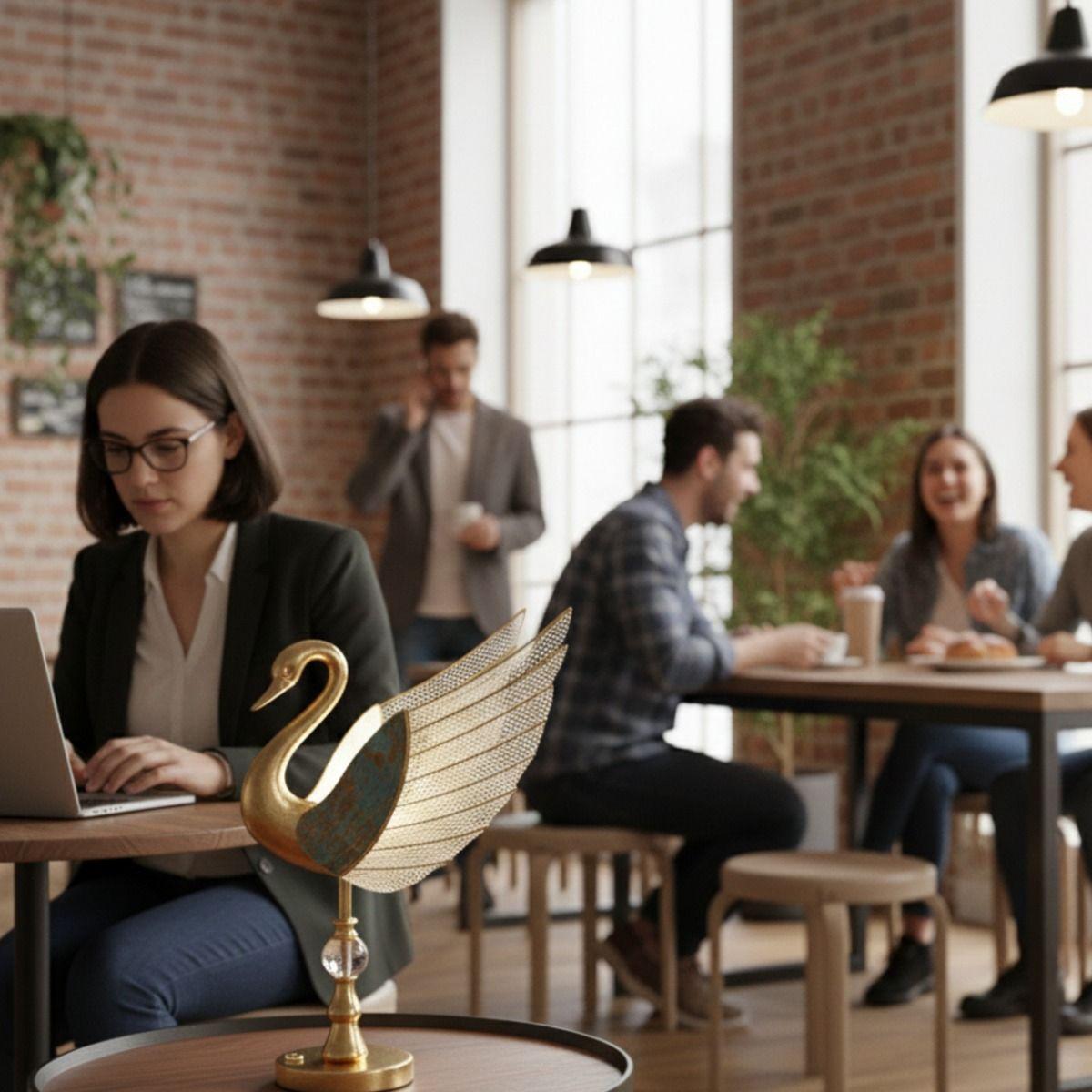 Lámpara Decorativa Mesa Silueta Cisne Moderna Funcional Jhn-4