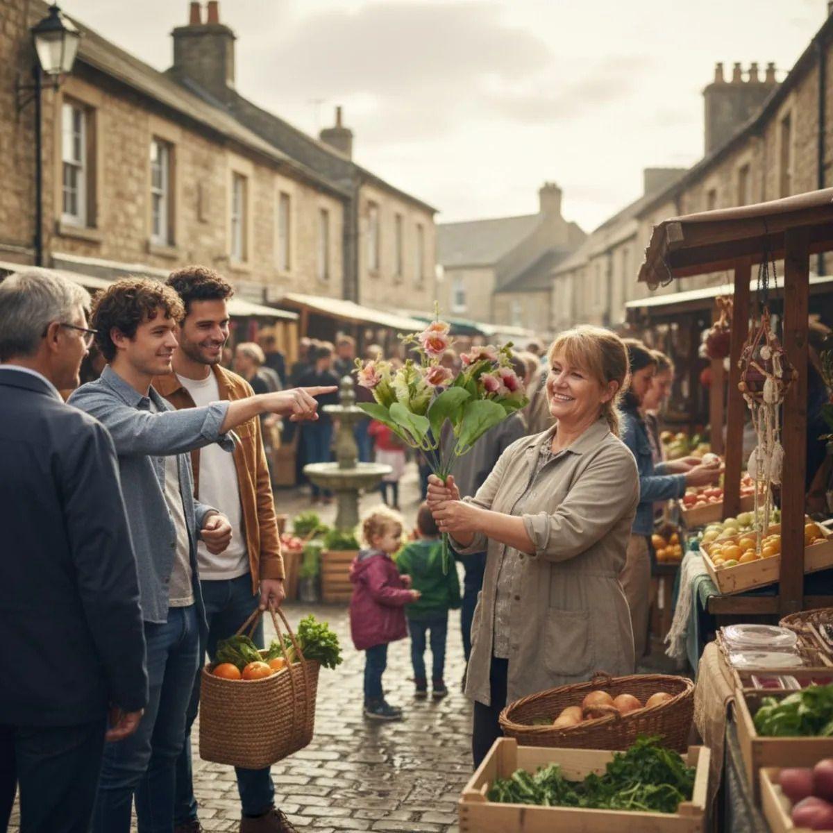 Set 4 Ramo Floral Artificial Botánico Esencia Silvestre Jhn-3