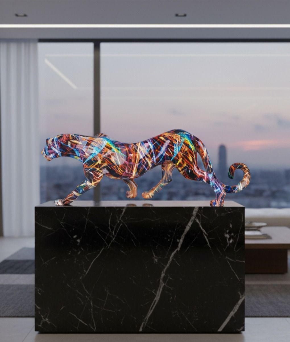 Estatura Decorativa Pantera Graffiti Escultura Urbana Jhn-5