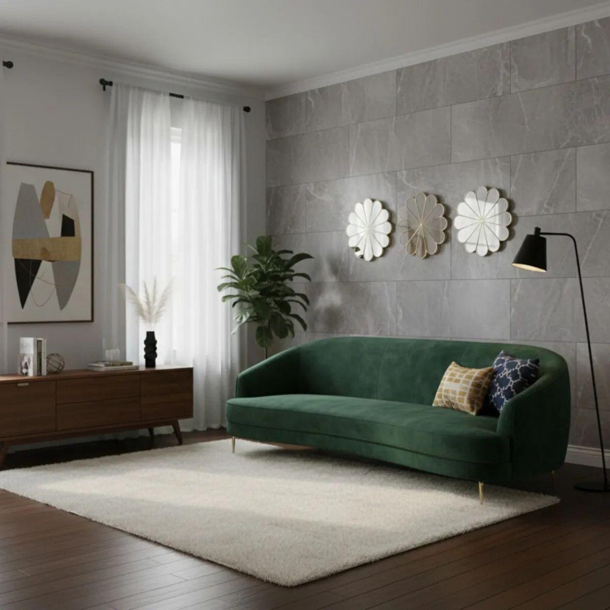 Set 3 Espejo Decorativo Pared Adorno Forma Flor Moderna Jhn-7