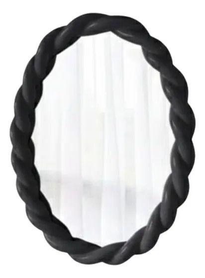 Espejo Pared Ovalado Marco Trenzado Estilo Moderno Jhn-9