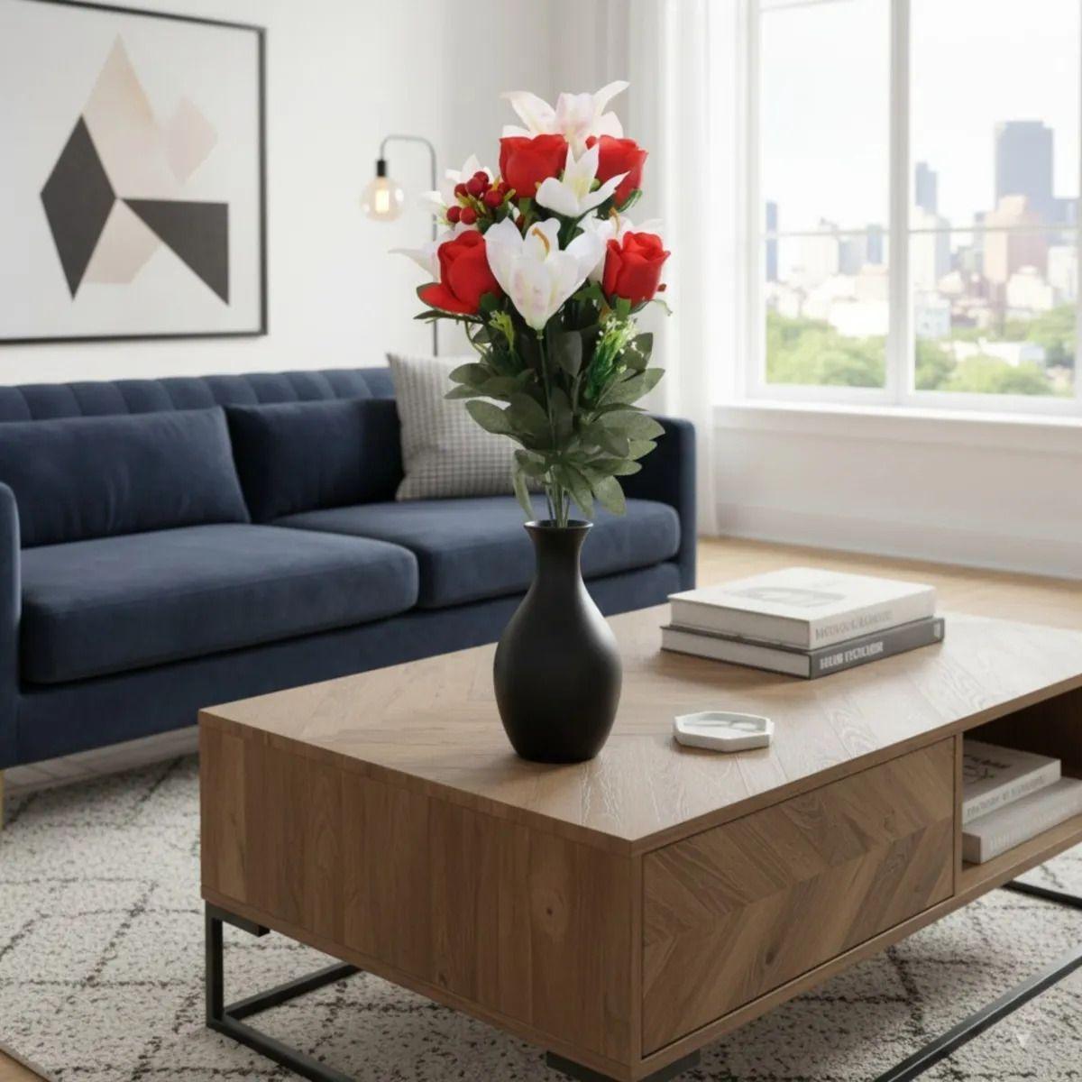 Ramo Floral Artificial Lirios Capullos Silvestres Adorno Jhn-8