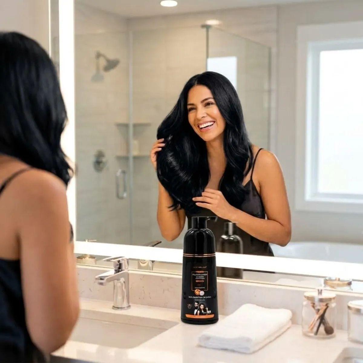 Champú Tinte Negro Cubre Canas Orgánico Sin Amoníaco ALJ-5