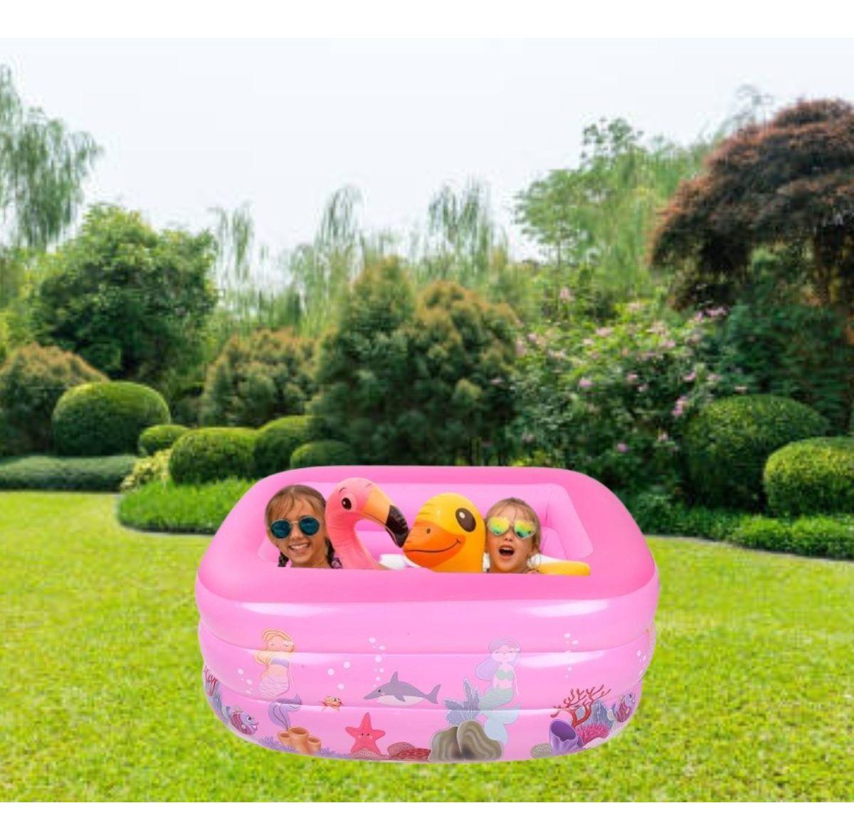 PISCINA INFLABLE RECTANGULAR GRANDE FAMILIAR NIÑOS LAU-5