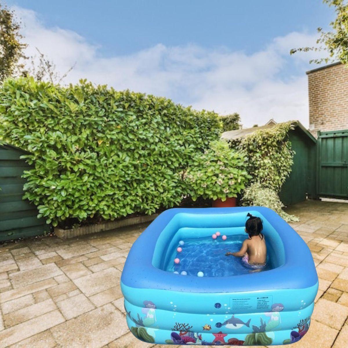 PISCINA INFLABLE RECTANGULAR GRANDE FAMILIAR NIÑOS LAU-9