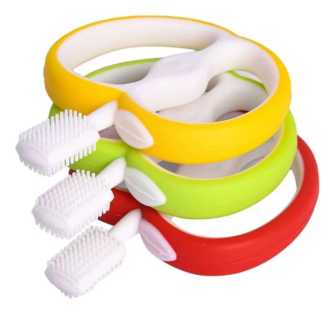 Set 4 Mordedor Cepillo Silicona Encias Bebes Comodo Lau-1