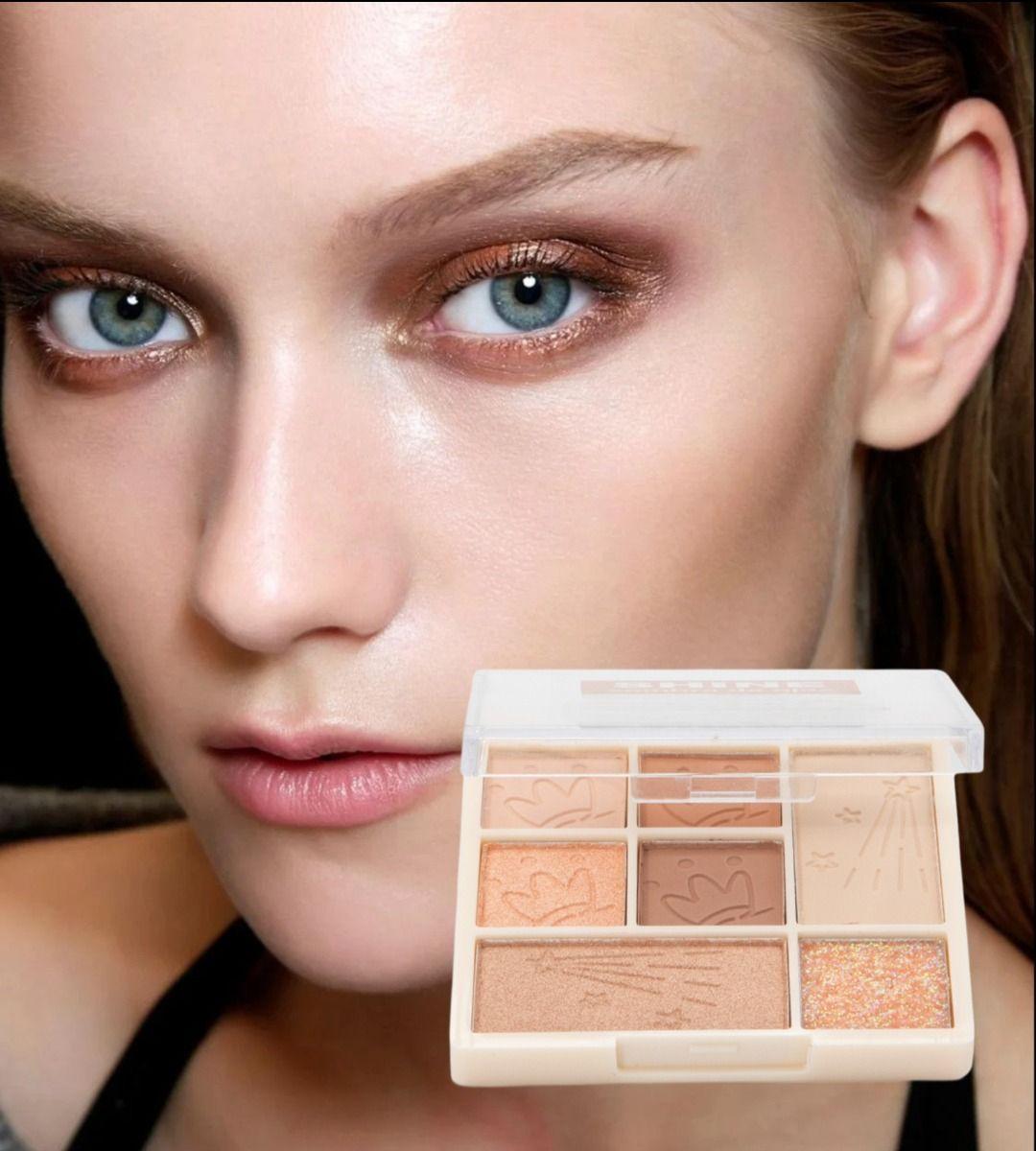 Set 3 Sombra Ojos Paleta Multifuncional Polvo 6 Colores Jhn-4