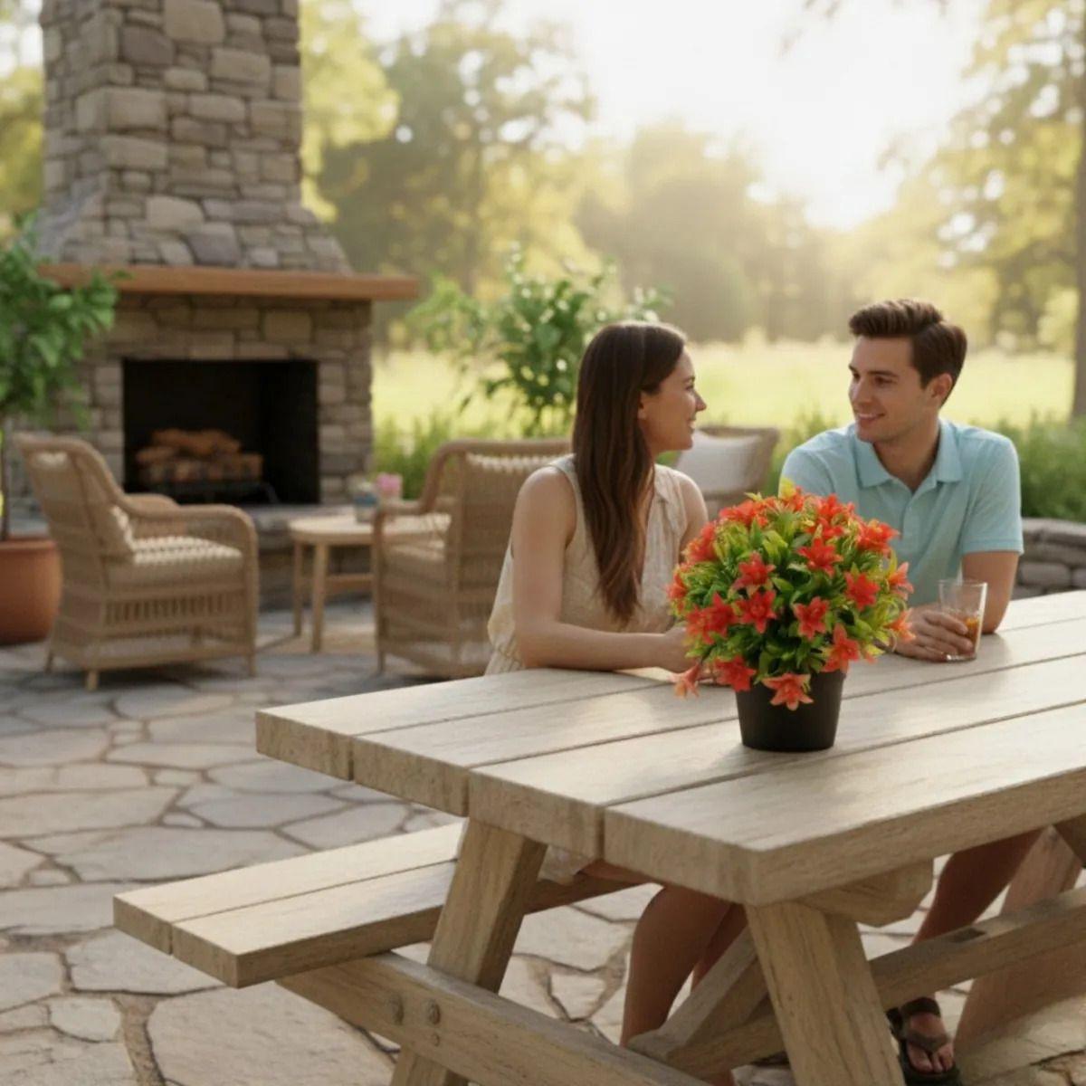 Set 2 Planta Artificial Decorativa Arreglo Floral Adorno Jhn-2