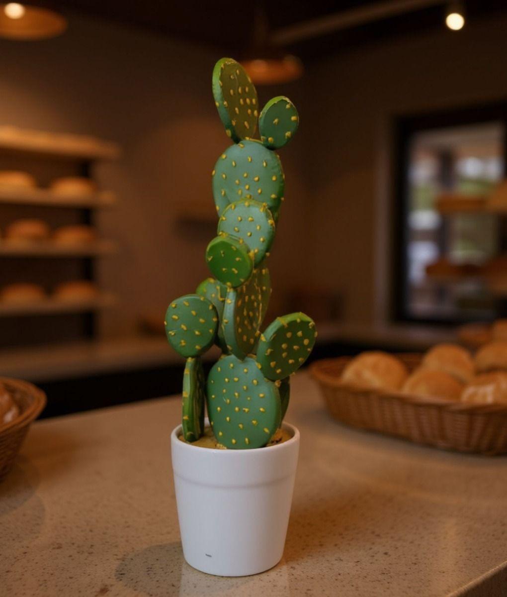 Planta Artificial Decorativa Cactus Opuntia Realista Jhn-7