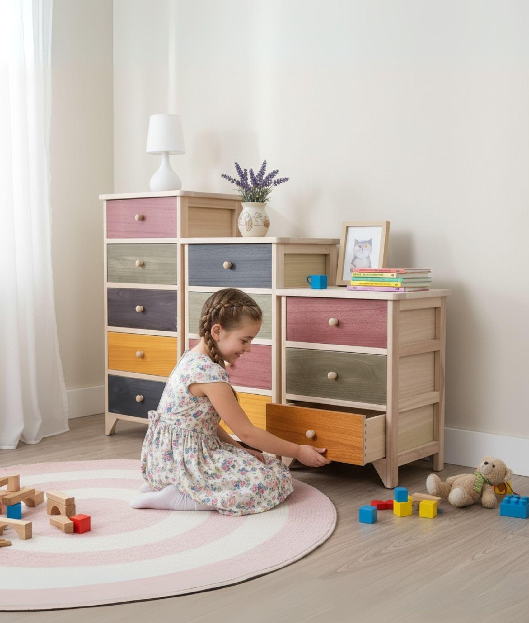 Cómoda Multicolor Organizador Multifuncional Hogar Jhn-3