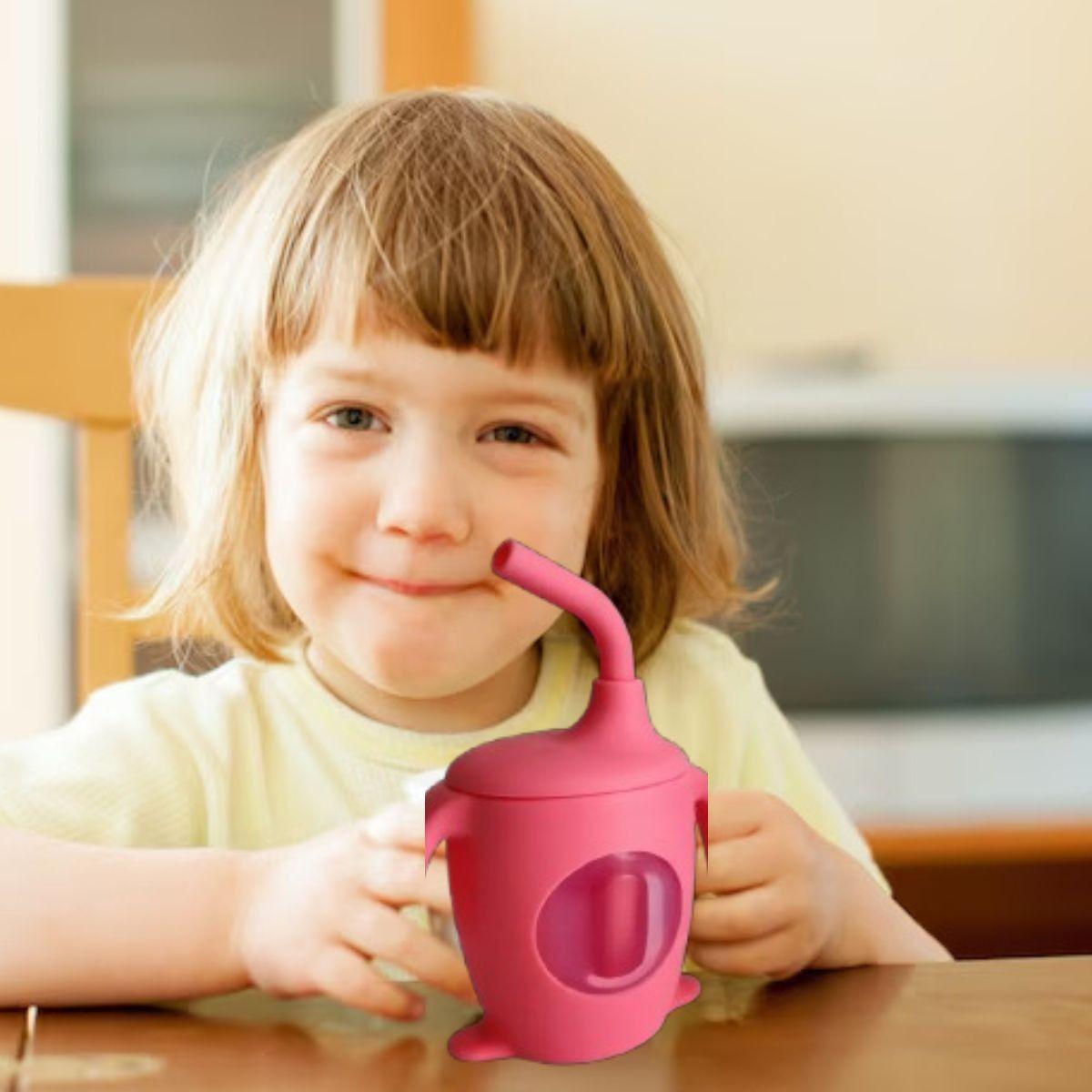 SET 2 VASOS DE INICIACION APRENDIZAJE CON BOQUILLA BEBE LAU-1