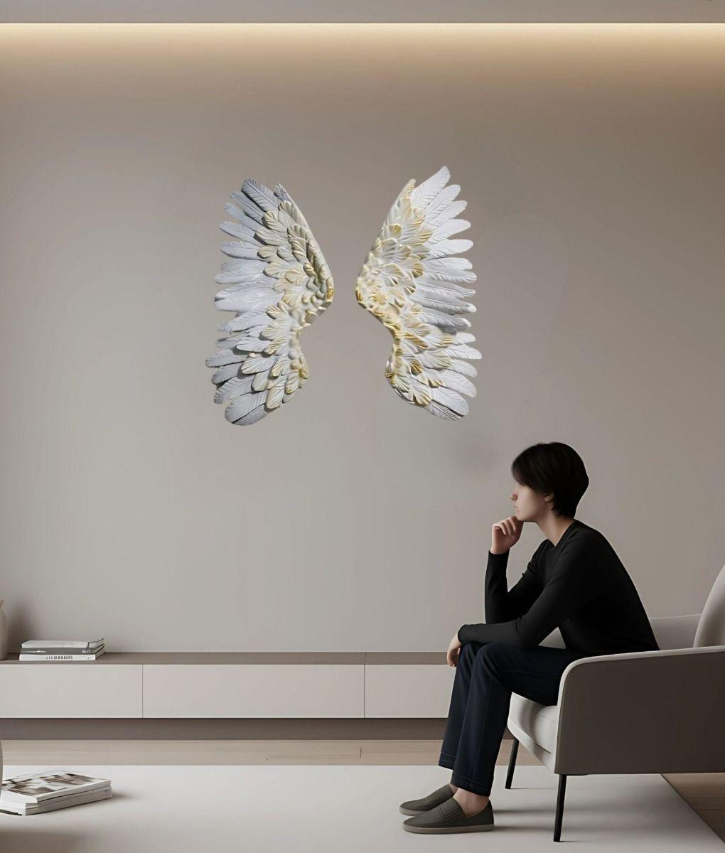 Adorno Decorativo Pared Alas Arte Figura Hogar Jhn-2