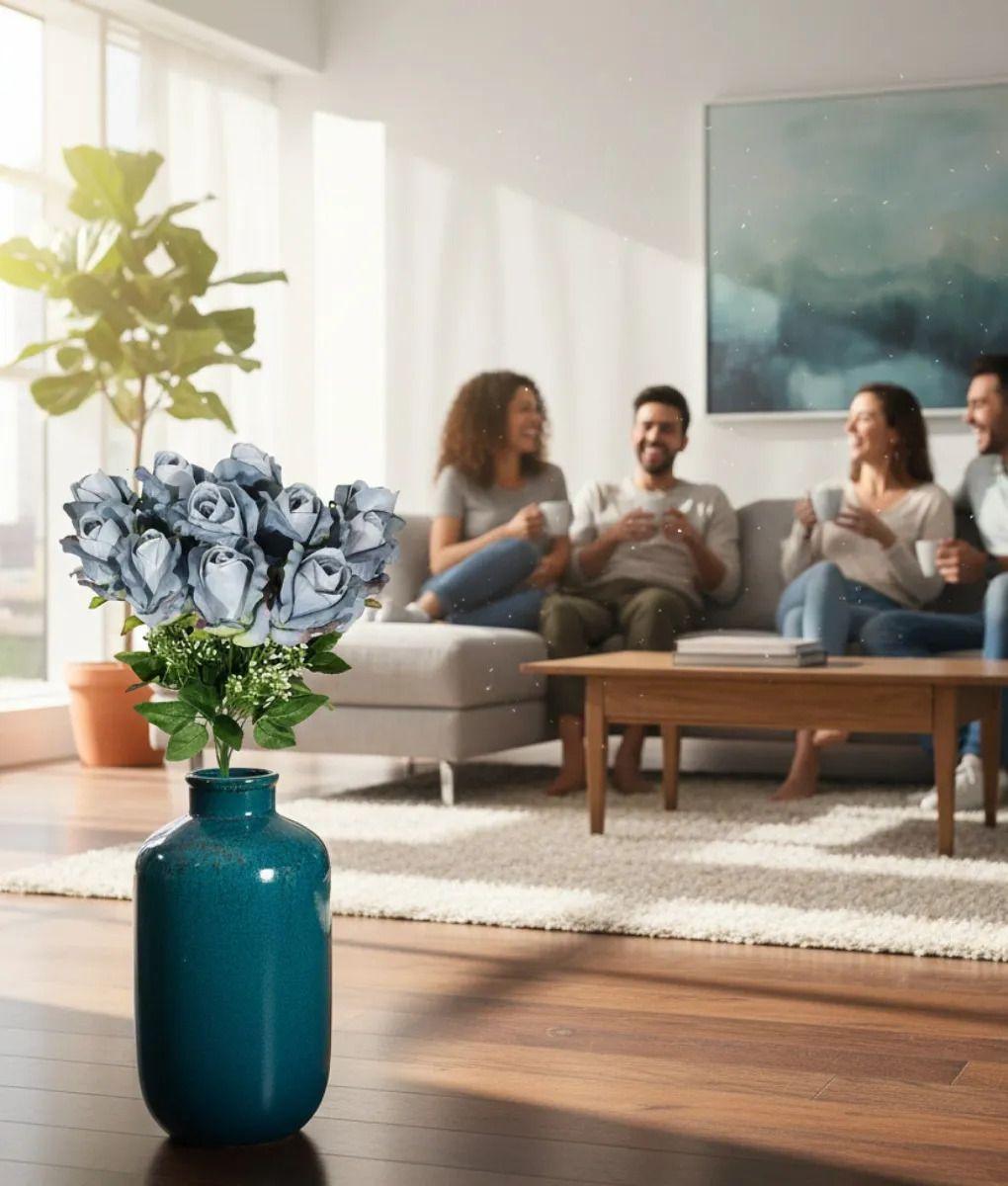 Ramo Floral Artificial Decorativo Rosas Tipo Botón Jhn-3