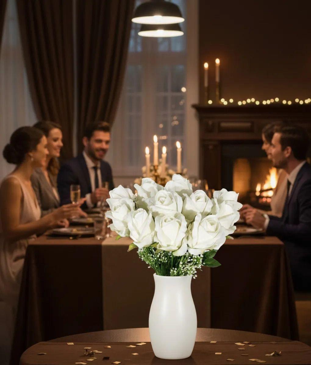 Ramo Floral Artificial Decorativo Rosas Tipo Botón Jhn-6