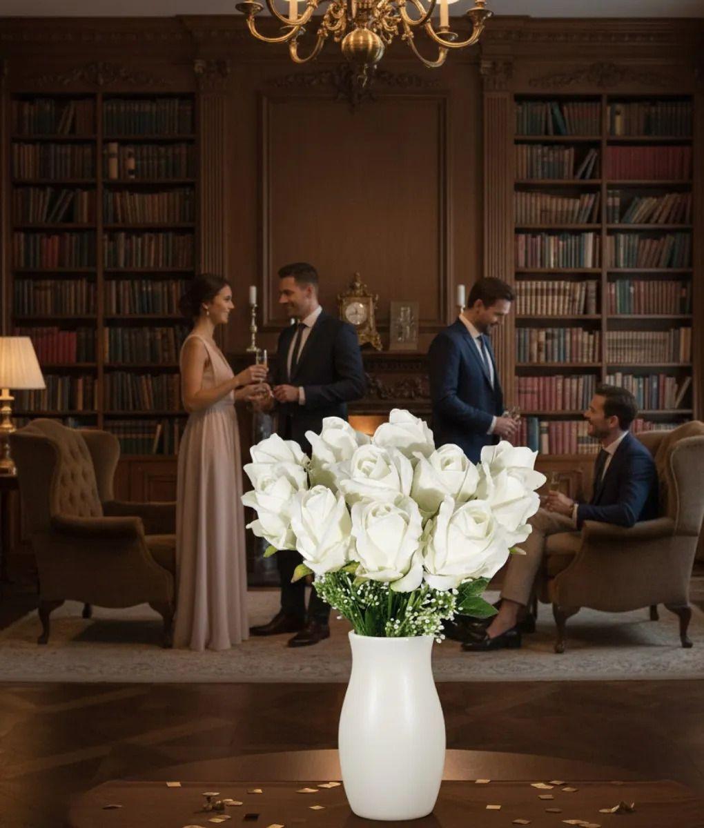 Ramo Floral Artificial Decorativo Rosas Tipo Botón Jhn-8