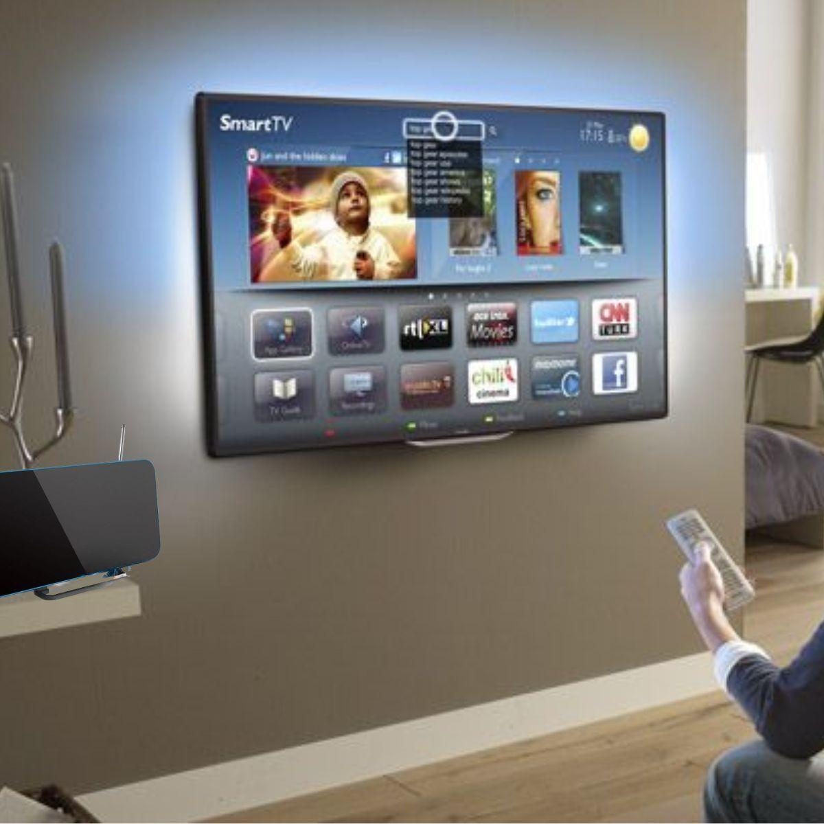 ANTENA DIGITAL TV HD AMPLIFICADOR DE SEÑAL INTELIGENTE LAU-1