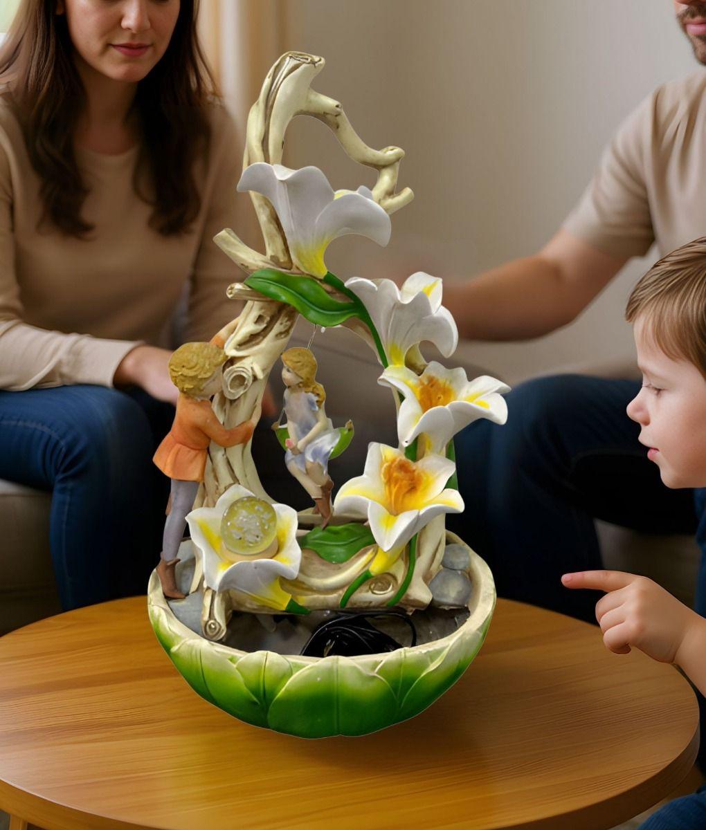 Fuente Agua Decorativa Sobremesa Flores Tulipanes Jhn-4