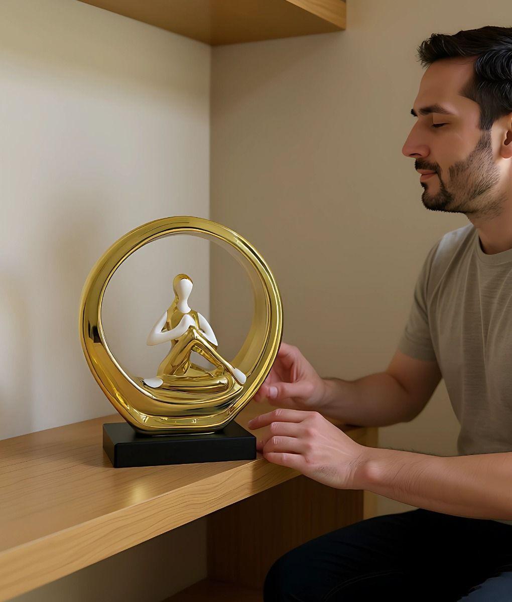 Figura Decorativa Mujer Estatua Adorno Postura Yoga Jhn-3