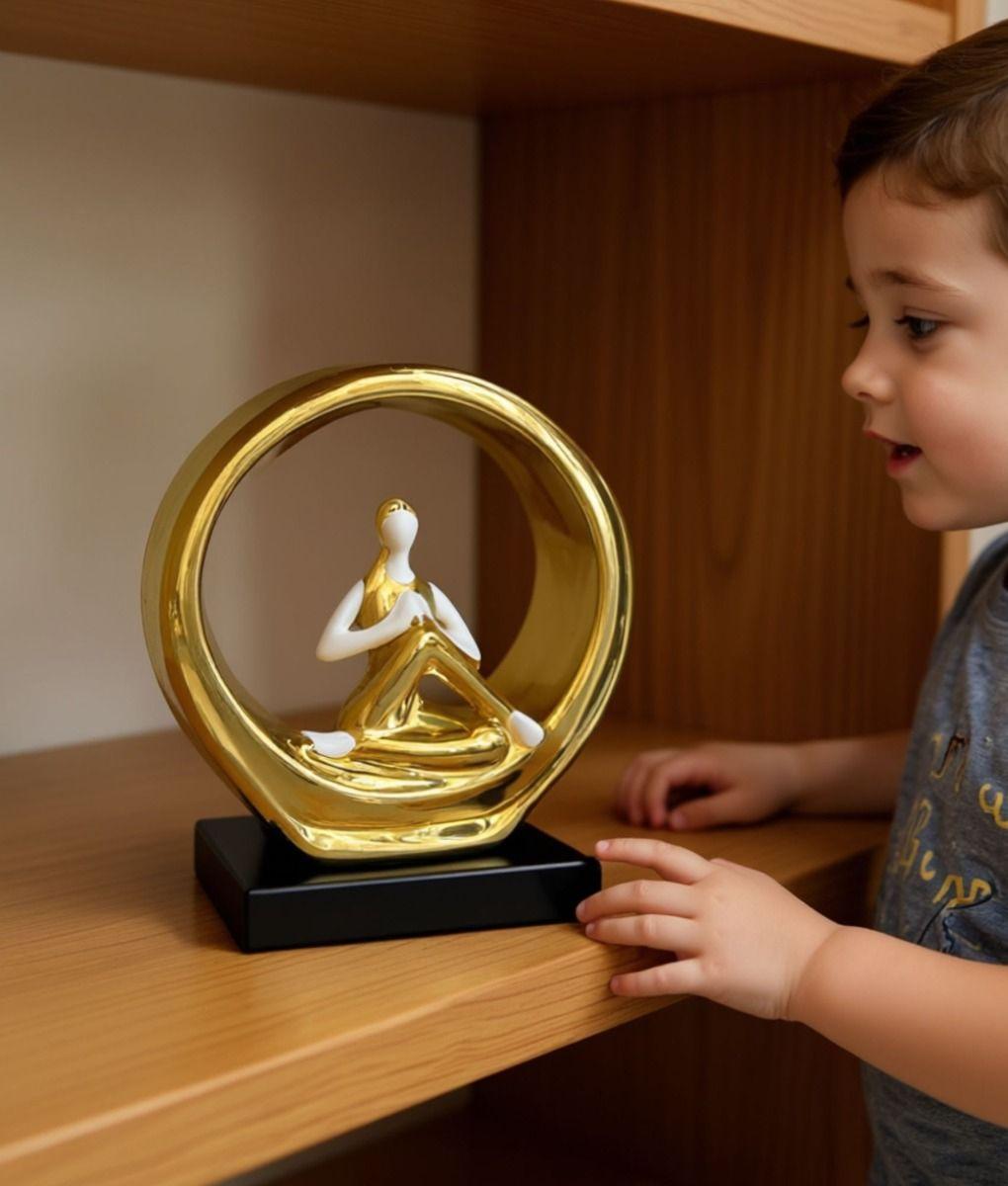 Figura Decorativa Mujer Estatua Adorno Postura Yoga Jhn-5