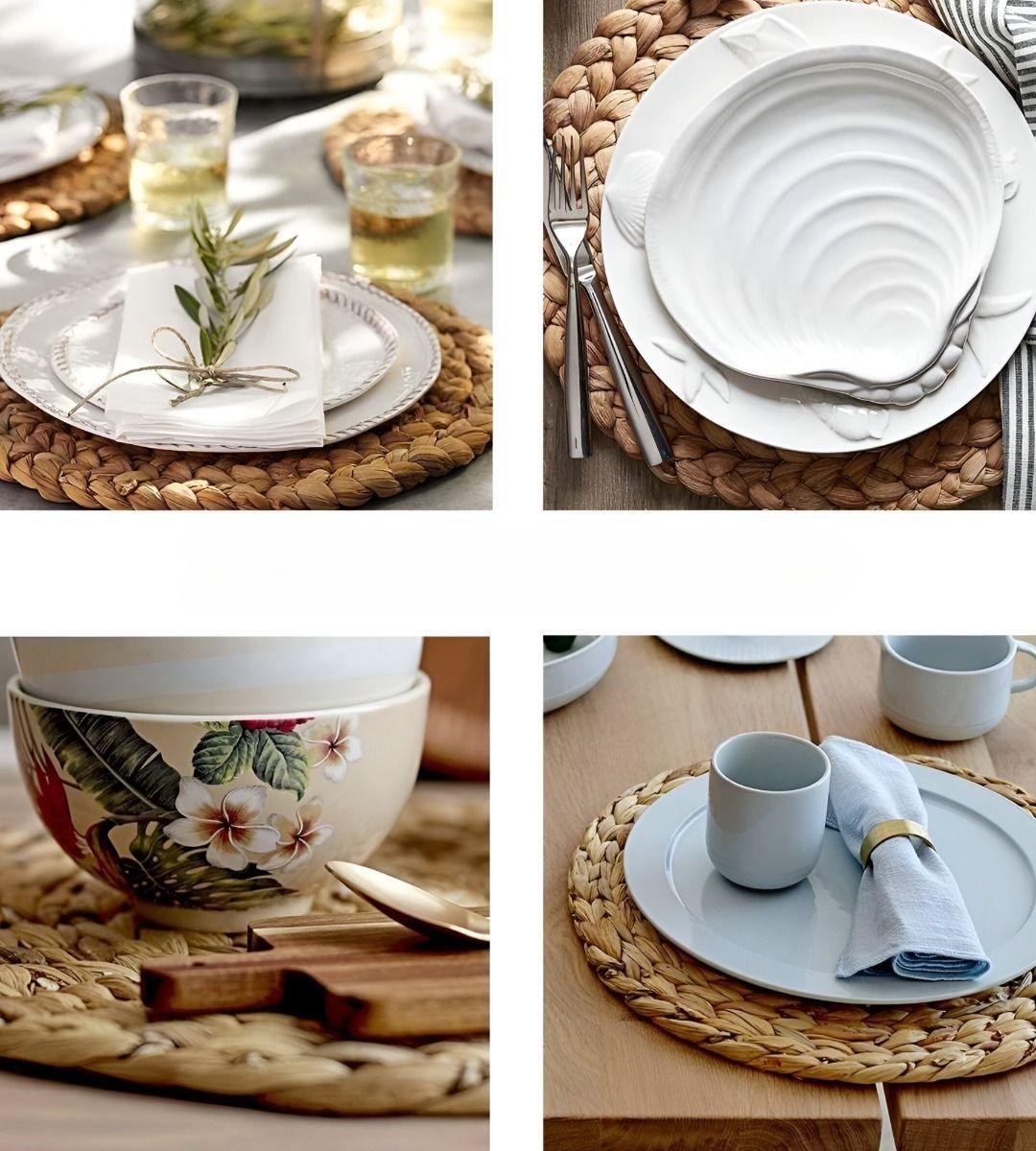 Set 2 Manteles Individuales Decorativo Mimbre Mesa Jhn-9