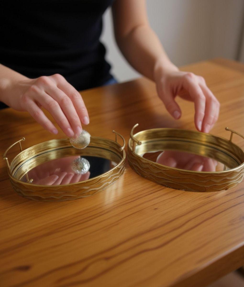 Set 2 Bandejas Decorativas Funcional Diseño Elegante Jhn-4