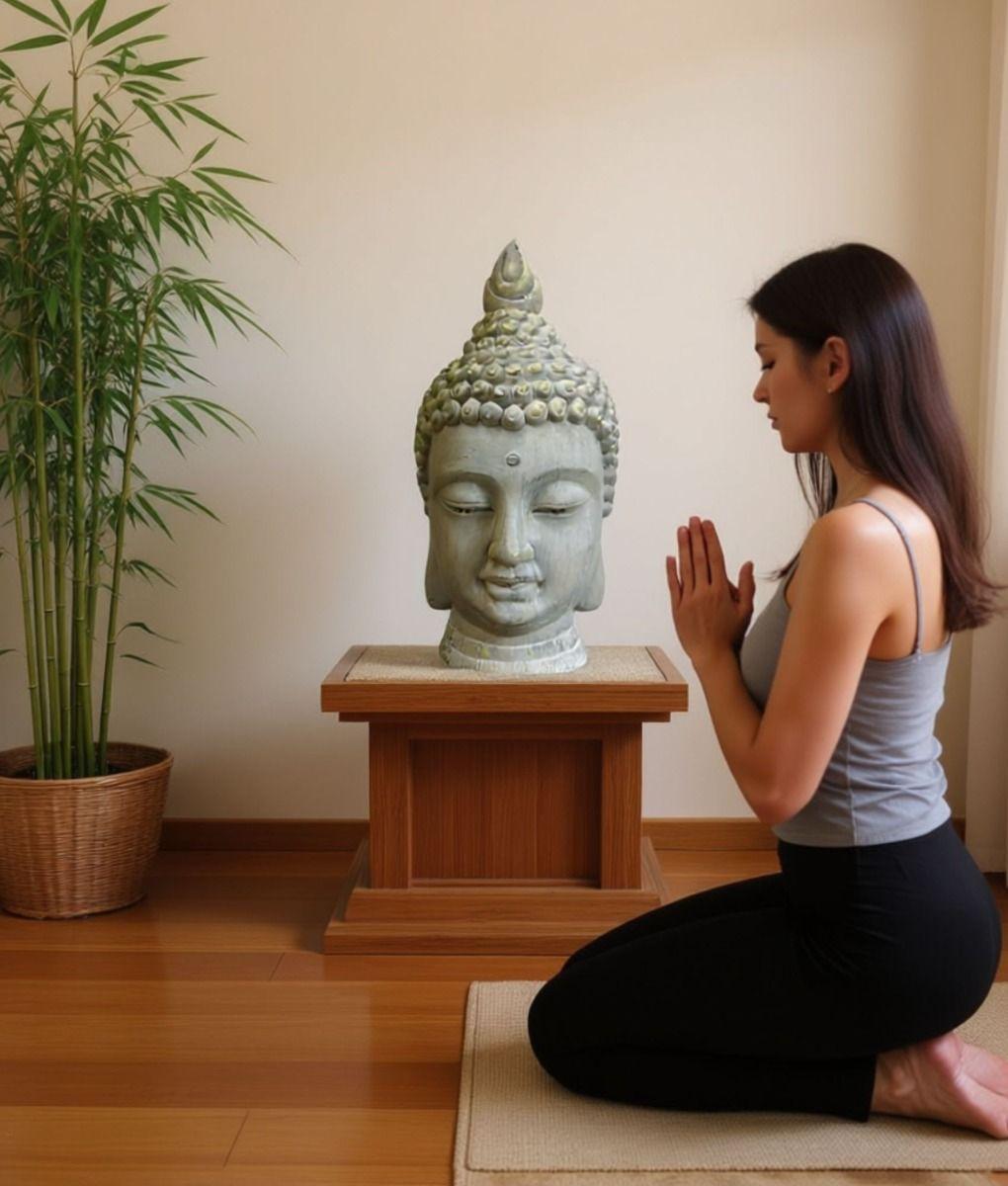 Figura Estatua Decorativa Cabeza Buda Adorno Hogar Jhn-3