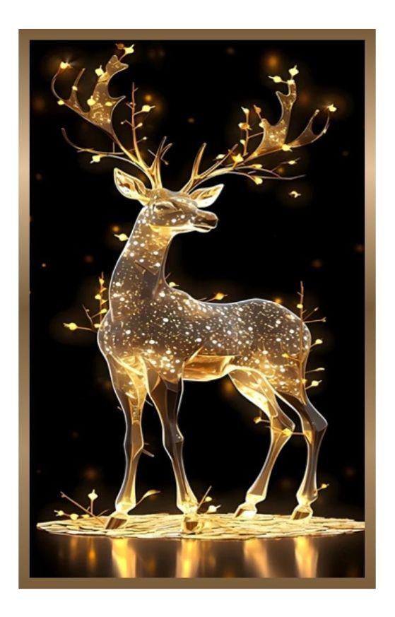 Cuadro Decorativo Arte Ciervo Iluminado Elegancia Pared Jhn-0