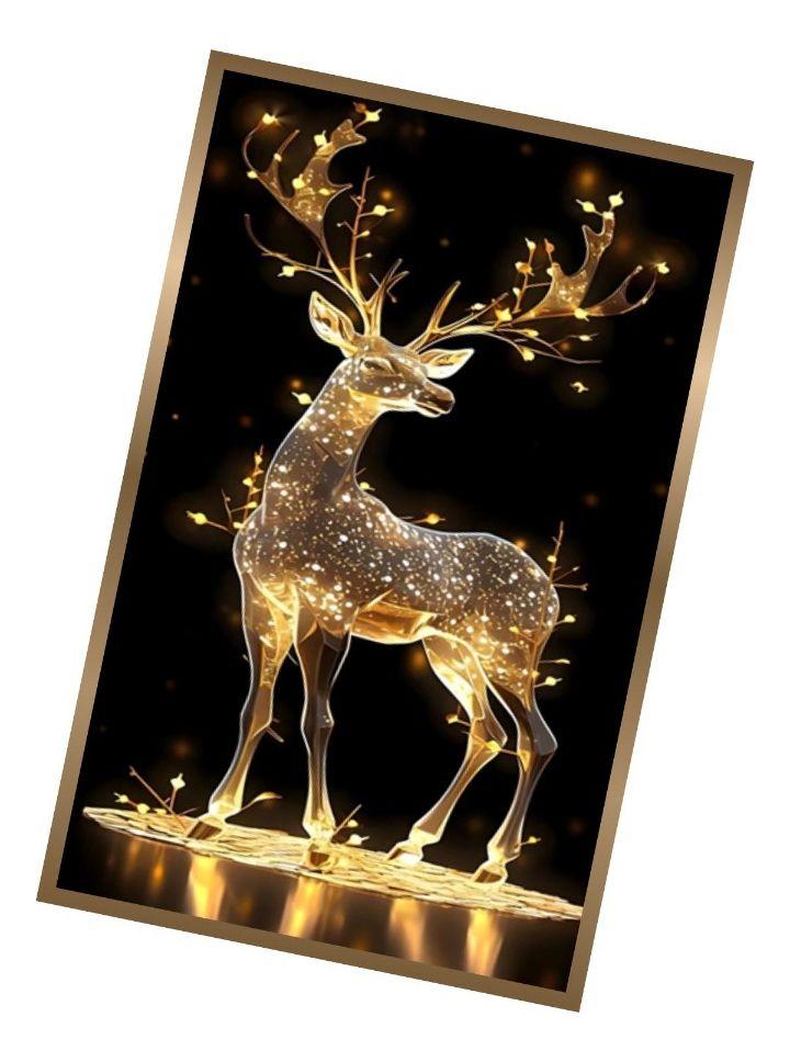 Cuadro Decorativo Arte Ciervo Iluminado Elegancia Pared Jhn-1