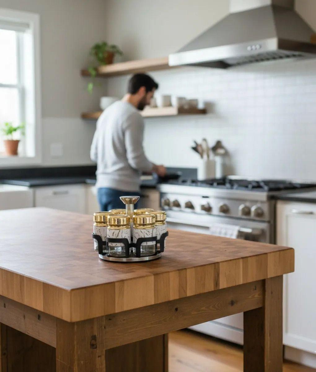 Especiero Juego Organizador Condimentos Diseño Elegante Jhn-7