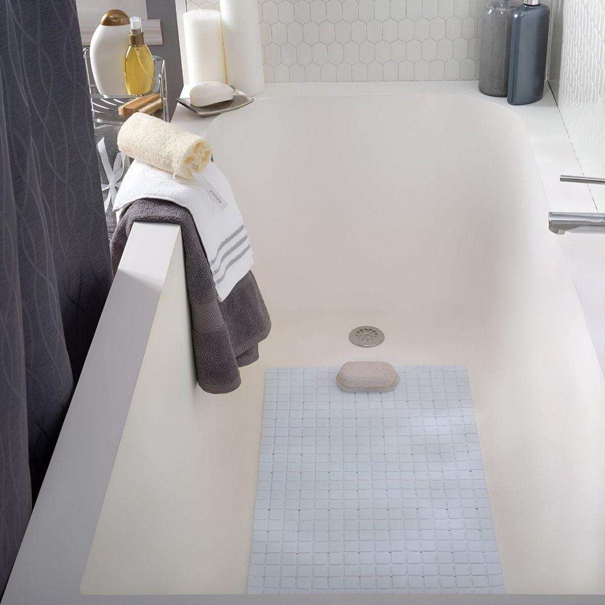 Set 2 Alfombra Antideslizante Baño Ducha Drenaje Suave Jhn-4