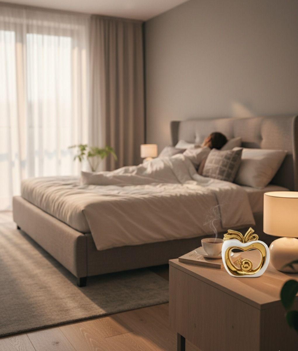 Figura Decorativa Manzana Núcleo Dorado Estatua Adorno Jhn-2