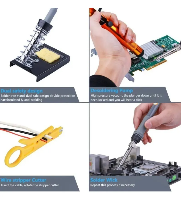 Tester Y Cautín Soldador Con Accesorios-1