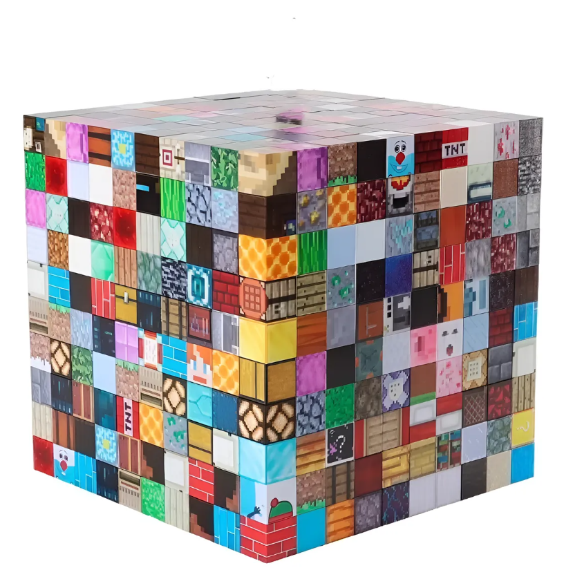 Bloques Magnético minecraft 80 Bloques + 3 Figuras Azar-2