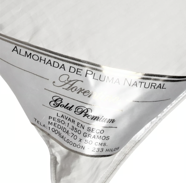 Almohada Pluma Natural Florentino 50x70 Blanco-2