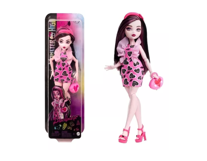 Monster High Muñeca Draculaura Articulada Con Accesorios-1